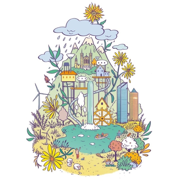 Illustration d'éléments aquatiques à Lyon